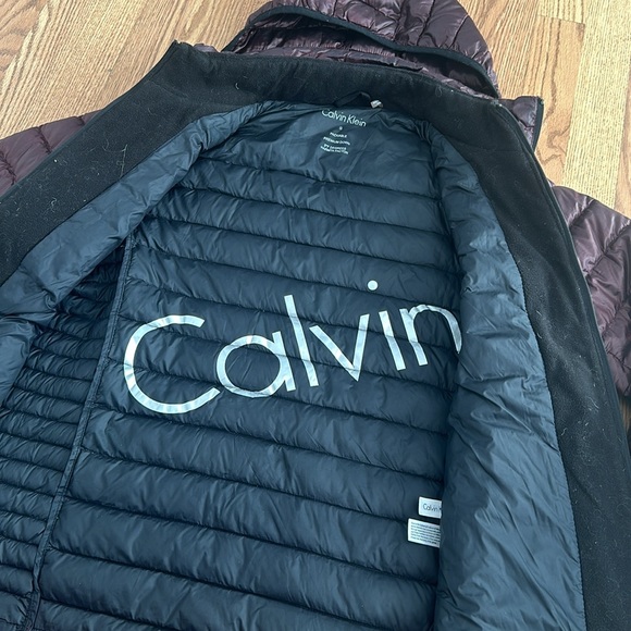 Burgundy Calvin Klein Puffer Jacket - Picture 6 of 8
